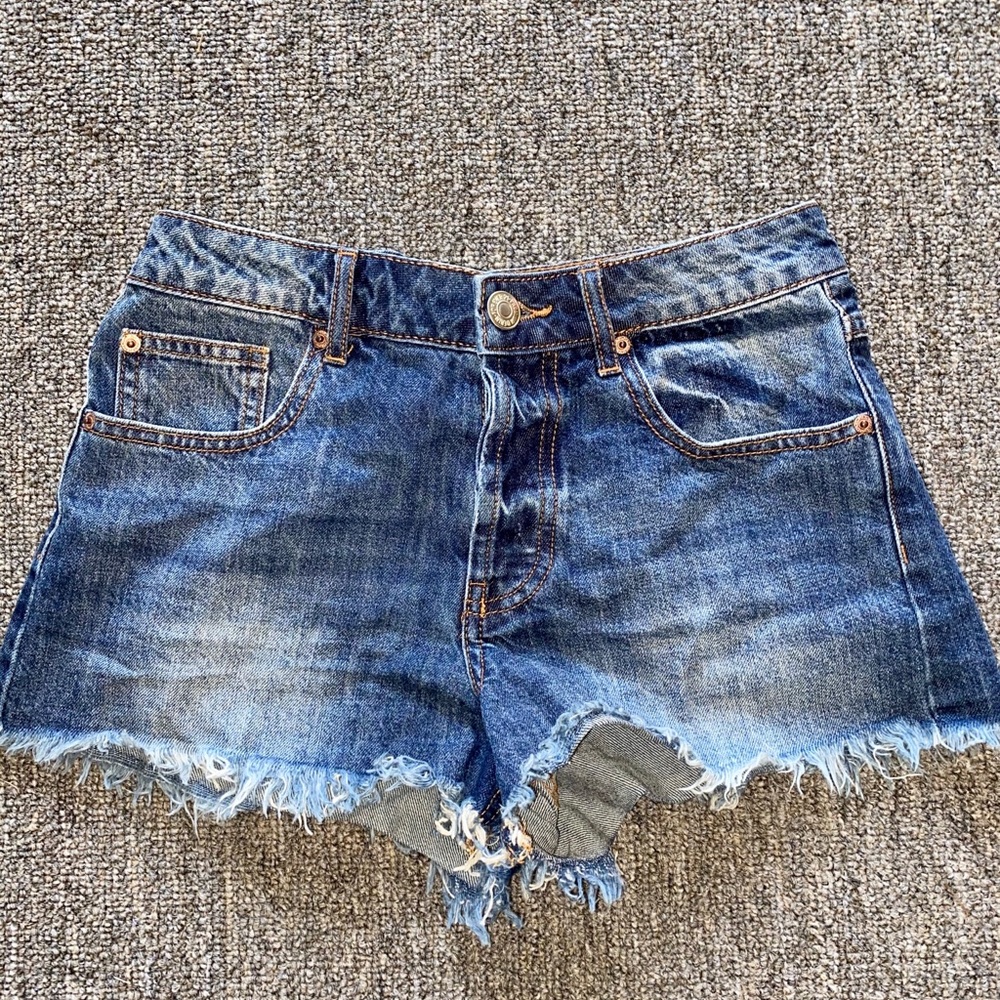 Womens Forever 21 Fringed Jean Shorts